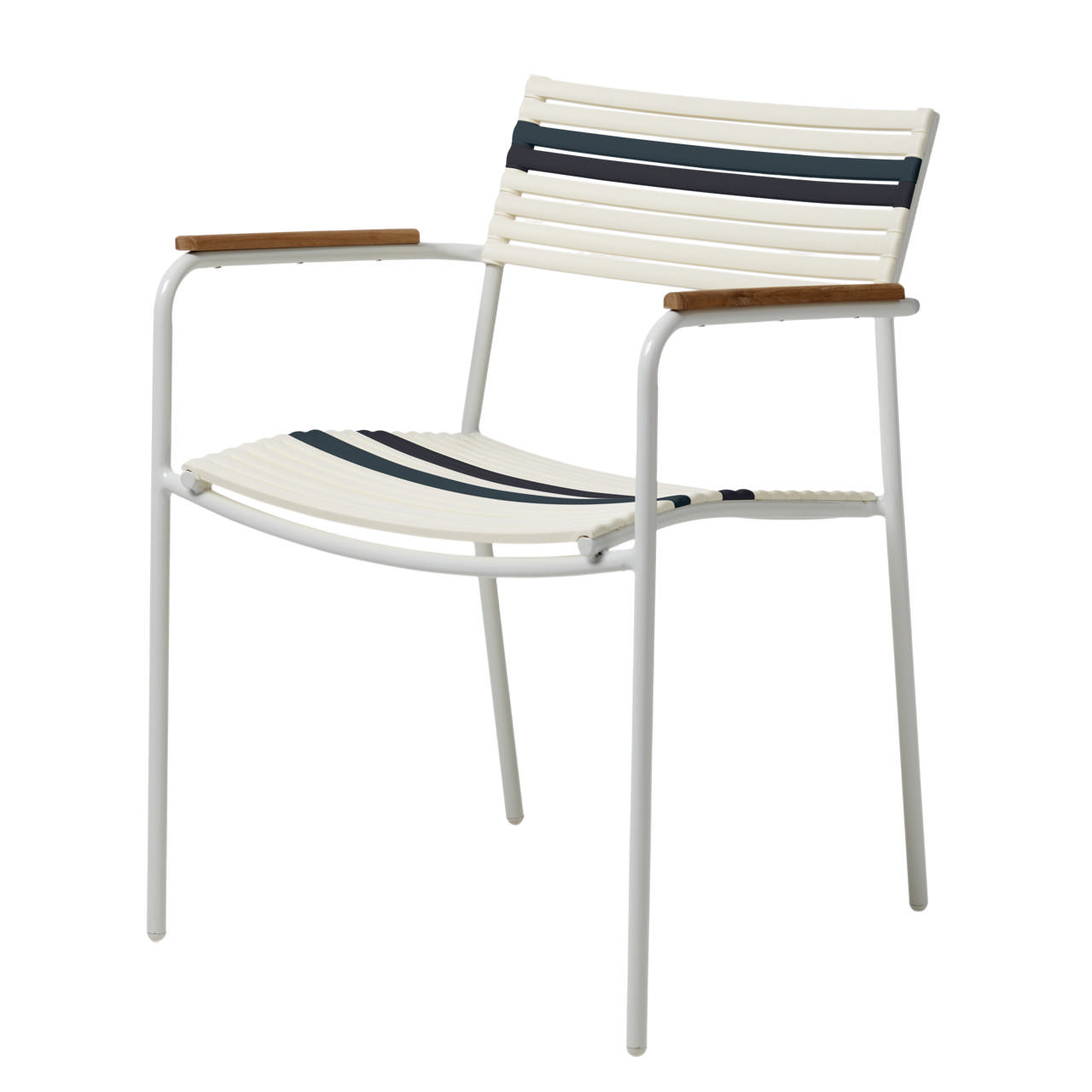 Mood Air stol hvid/stribet/teak
