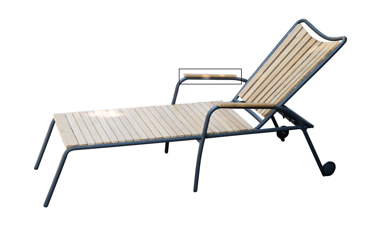 Højre armlæn til Kerteminde solvogn, teak