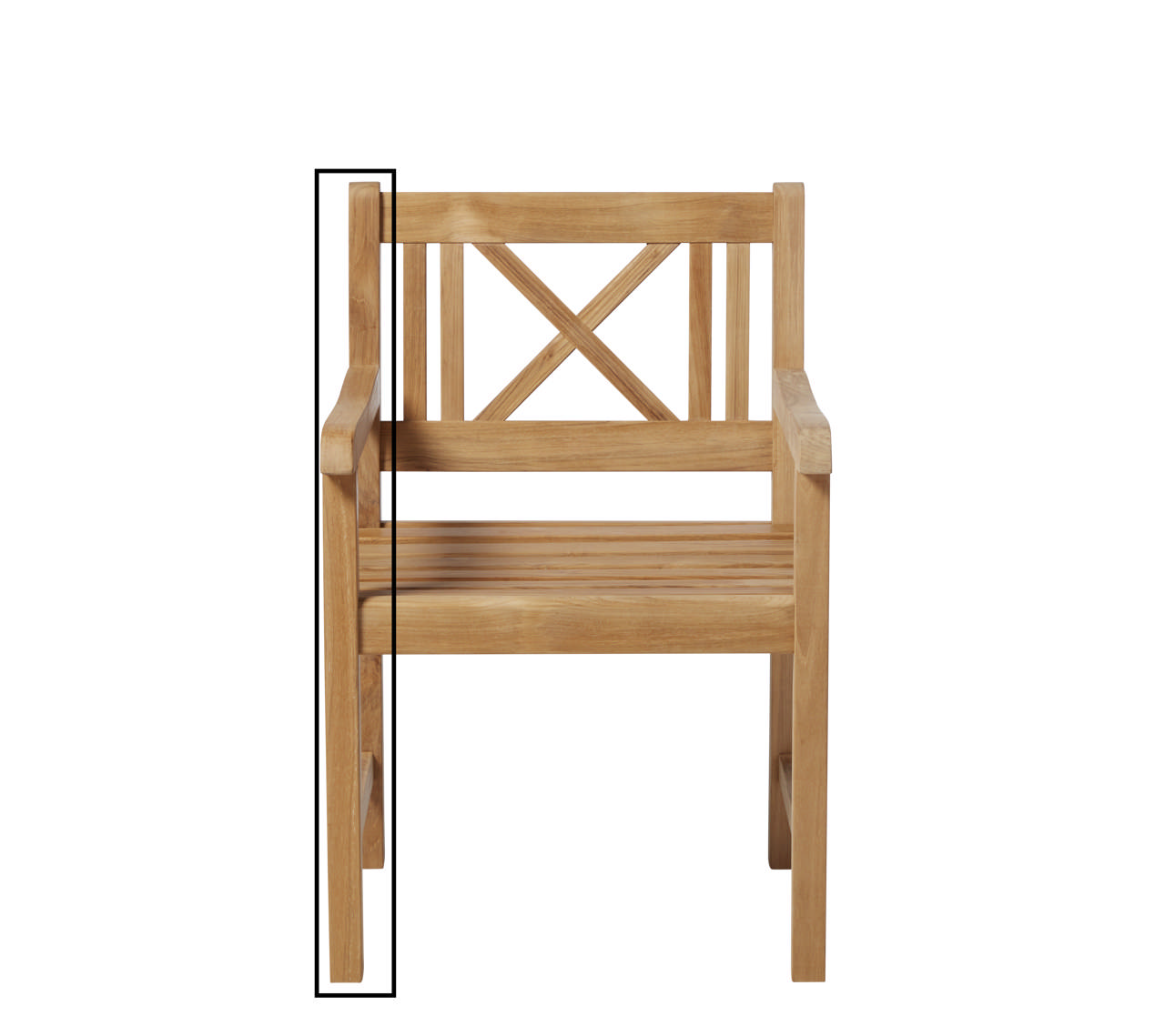 Højre side til Rosenborg/Kompakt stol/bænk teak