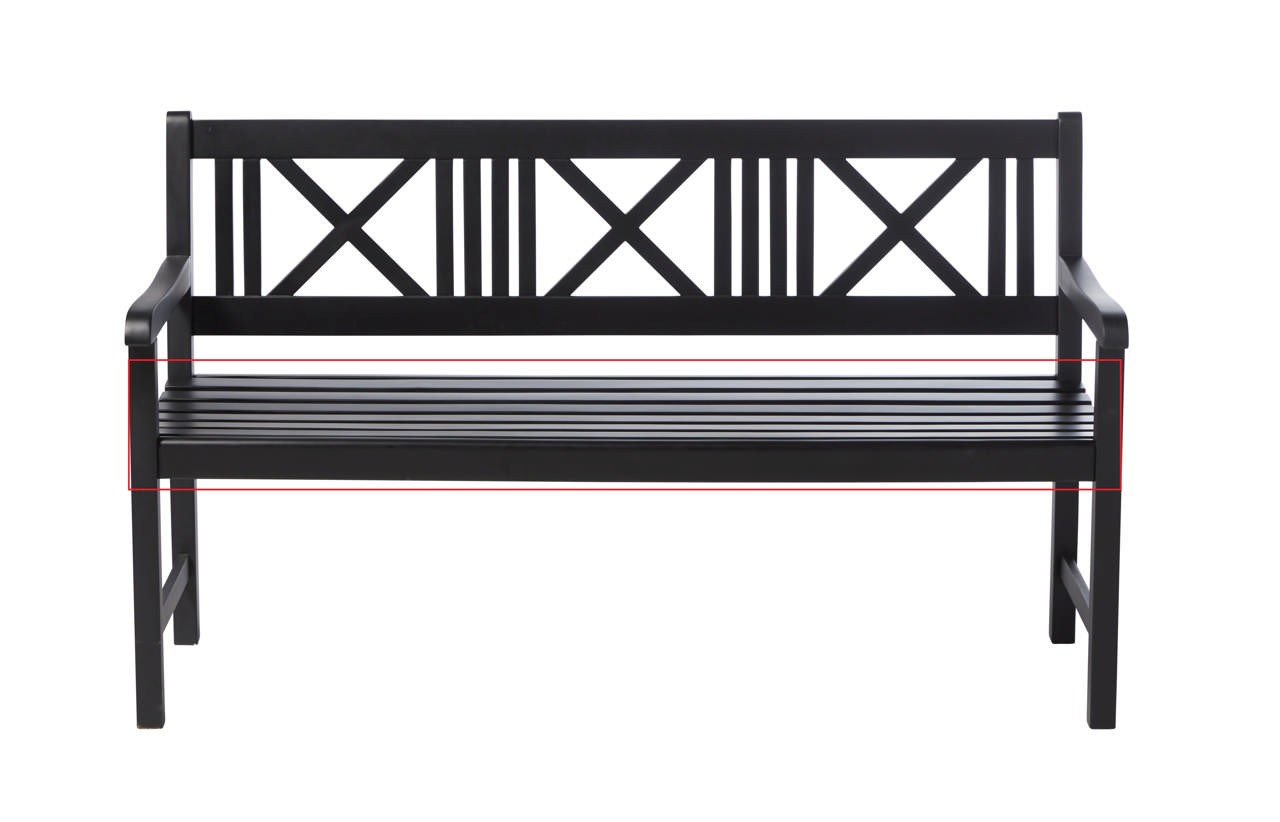 Sæde til Rosenborg bænk150cm mat sort